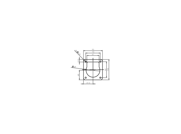 Adam Hall Hardware 58012 - Back Plate for 5801 D-Ring 